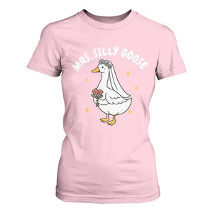 Mrs. Silly Goose Bride T Shirt For Women Funny Goose Lovers Bride To Be TS10 Light Pink Print Your Wear