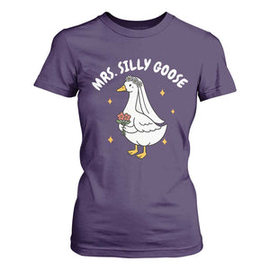 Mrs. Silly Goose Bride T Shirt For Women Funny Goose Lovers Bride To Be TS10 Purple Print Your Wear