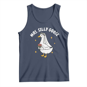 Mrs. Silly Goose Bride Tank Top Funny Goose Lovers Bride To Be TS10 Navy Print Your Wear