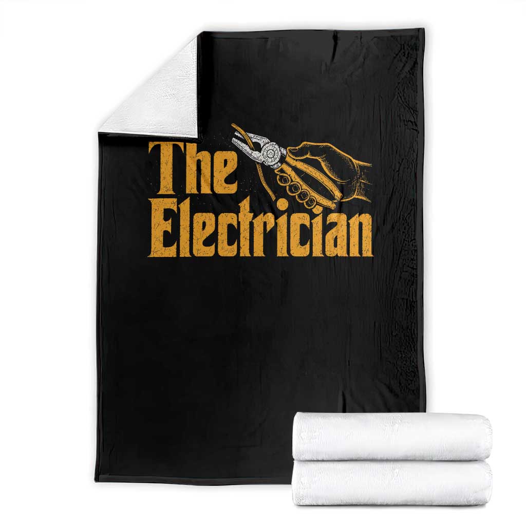 The Electrician Throw Blanket Vintage Wire Stripper Pliers Graphic TS10 Black Print Your Wear