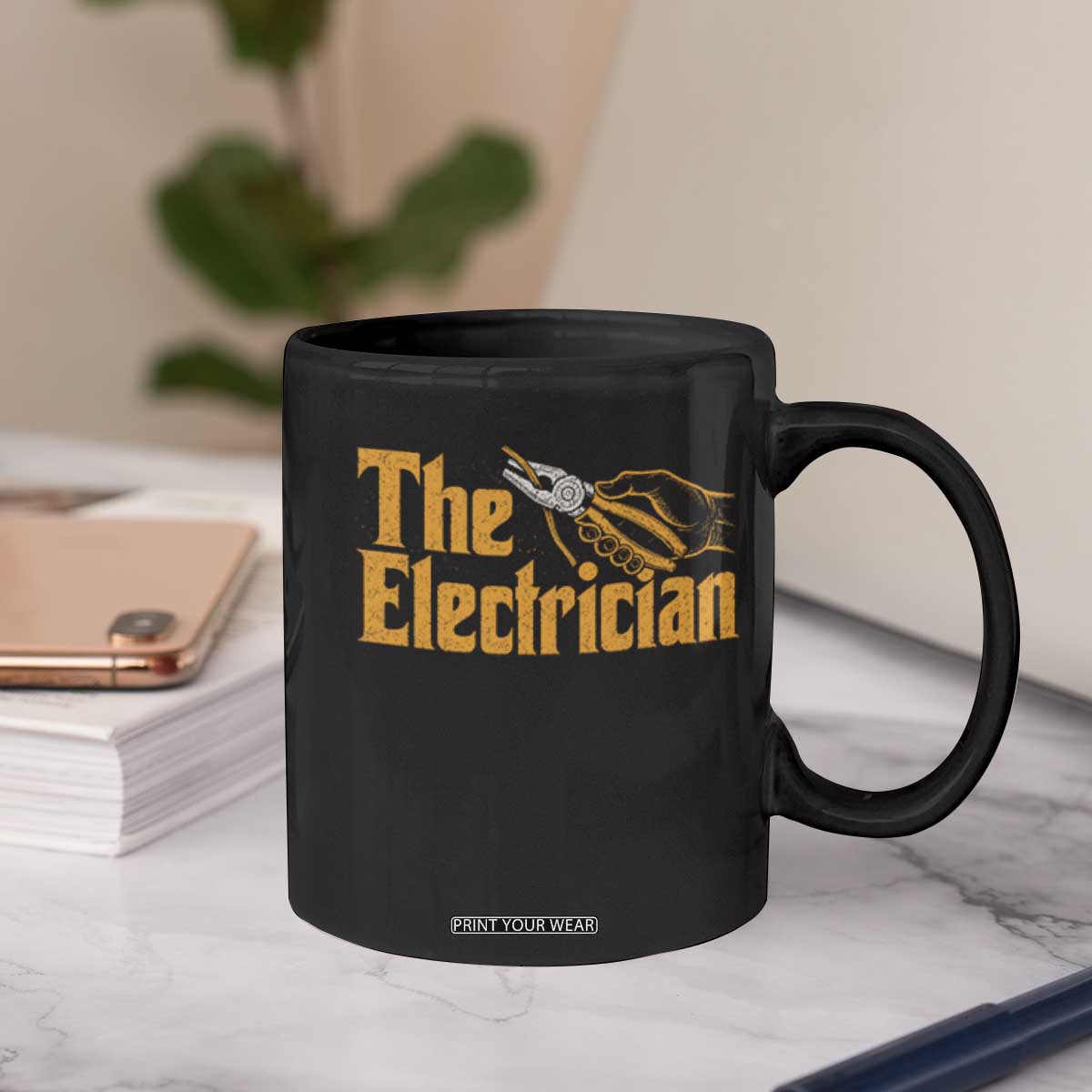 The Electrician Coffee Mug Vintage Wire Stripper Pliers Graphic