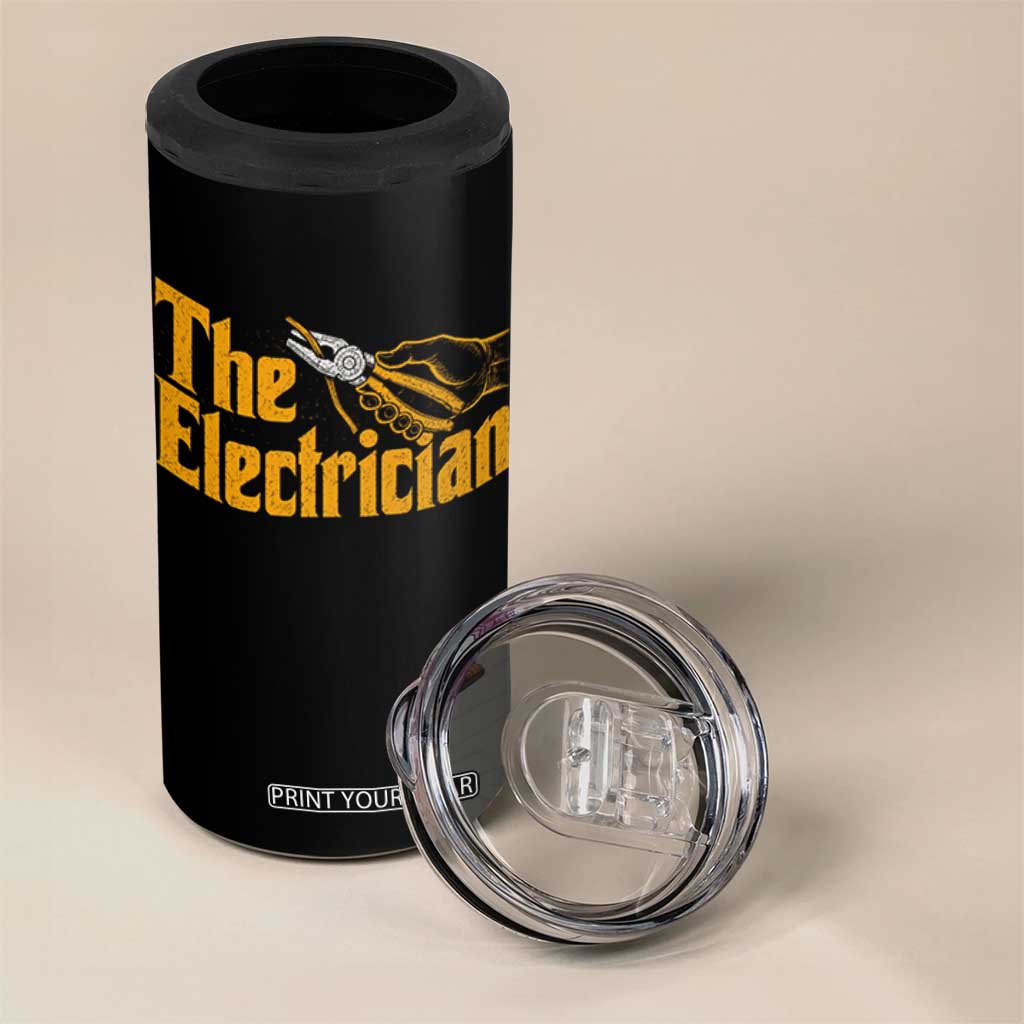 The Electrician 4 in 1 Can Cooler Tumbler Vintage Wire Stripper Pliers Graphic