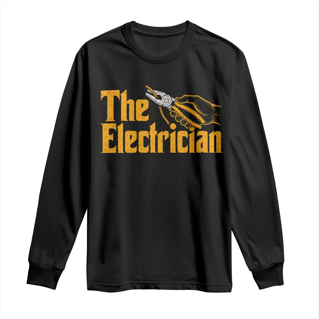 The Electrician Long Sleeve Shirt Vintage Wire Stripper Pliers Graphic