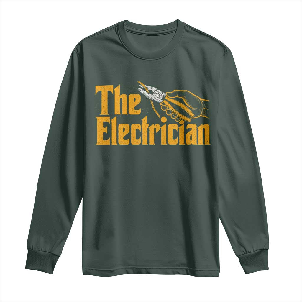The Electrician Long Sleeve Shirt Vintage Wire Stripper Pliers Graphic