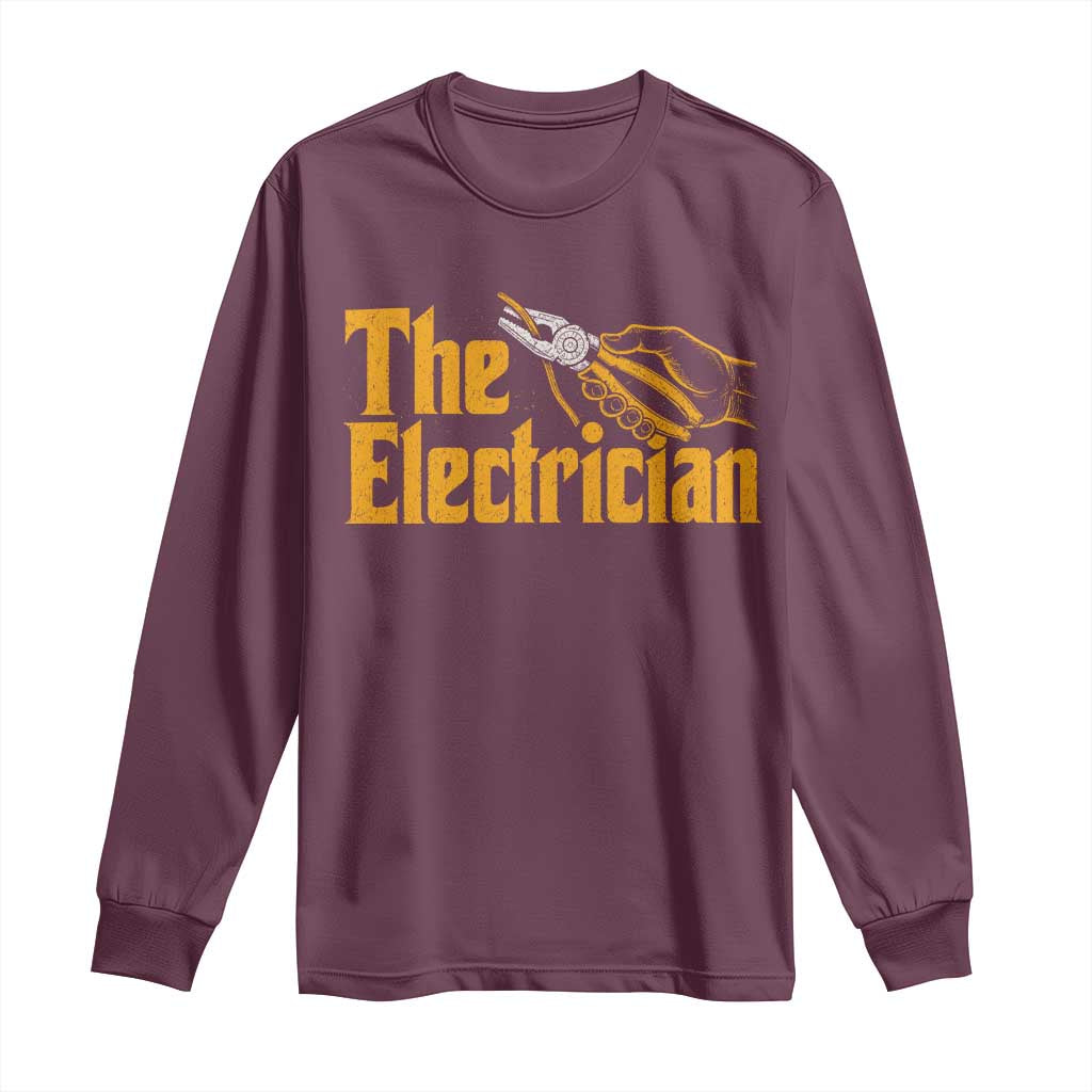 The Electrician Long Sleeve Shirt Vintage Wire Stripper Pliers Graphic