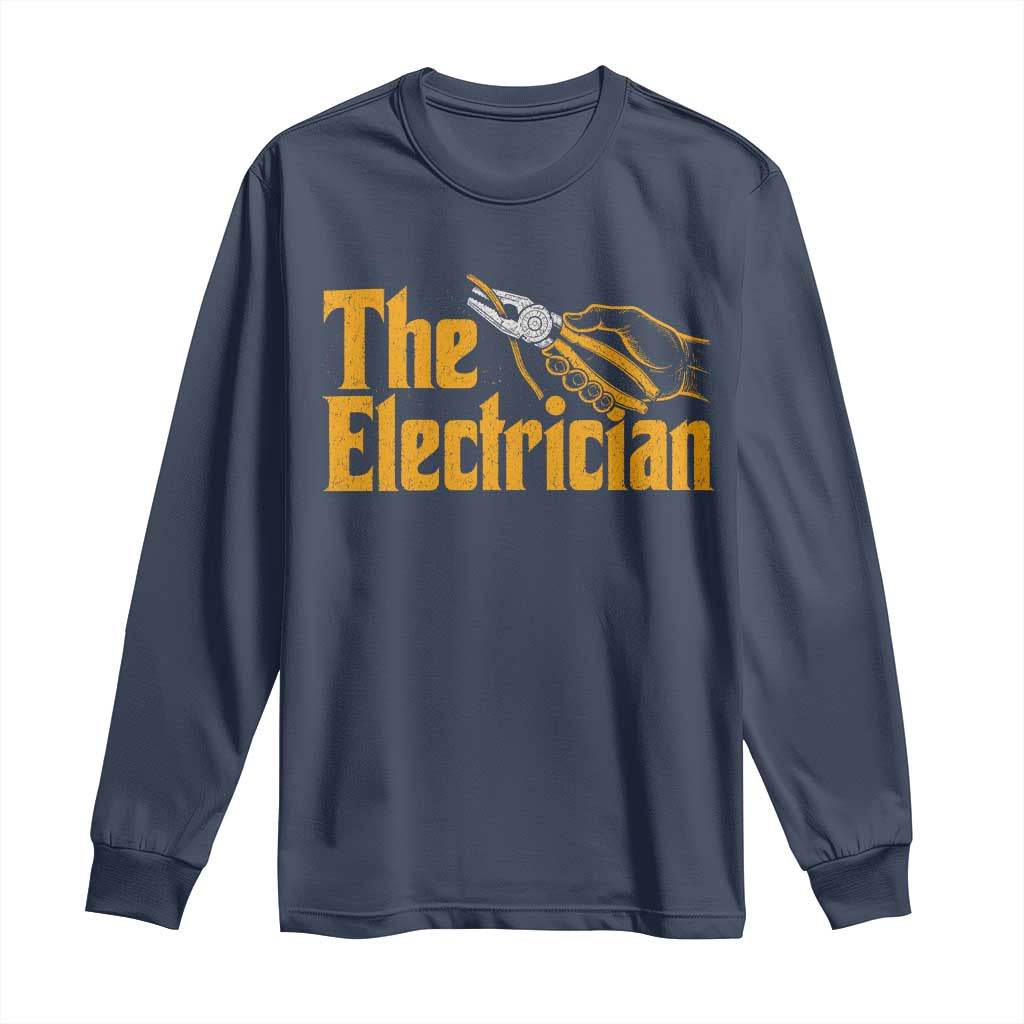 The Electrician Long Sleeve Shirt Vintage Wire Stripper Pliers Graphic