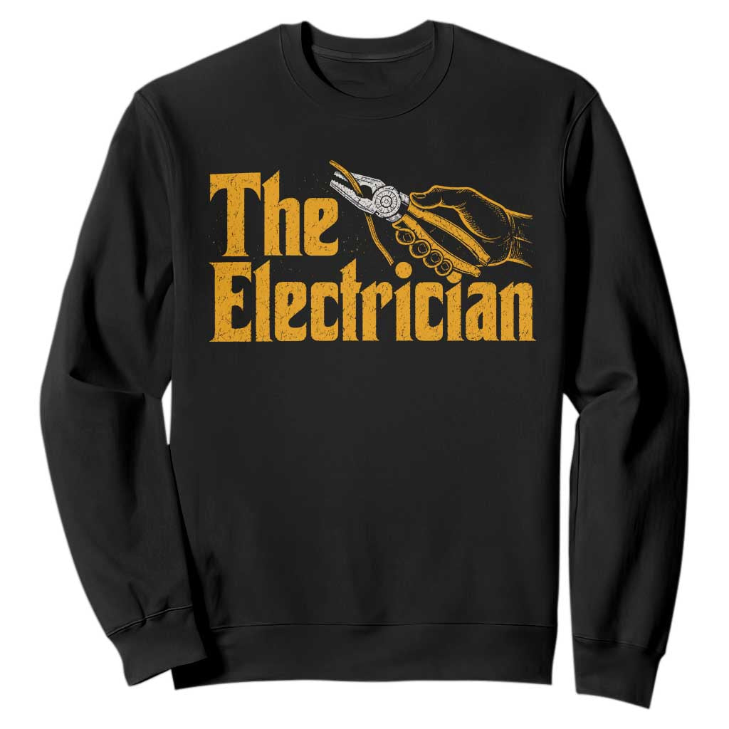 The Electrician Sweatshirt Vintage Wire Stripper Pliers Graphic