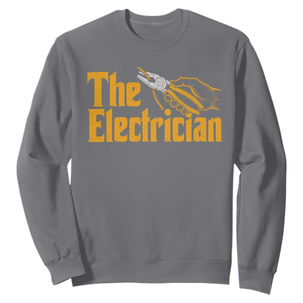The Electrician Sweatshirt Vintage Wire Stripper Pliers Graphic
