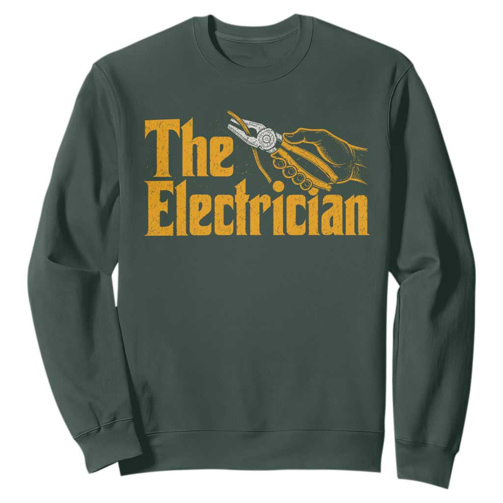 The Electrician Sweatshirt Vintage Wire Stripper Pliers Graphic