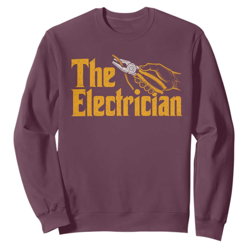 The Electrician Sweatshirt Vintage Wire Stripper Pliers Graphic