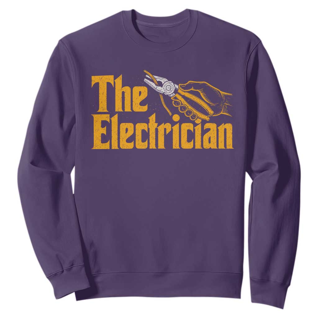 The Electrician Sweatshirt Vintage Wire Stripper Pliers Graphic