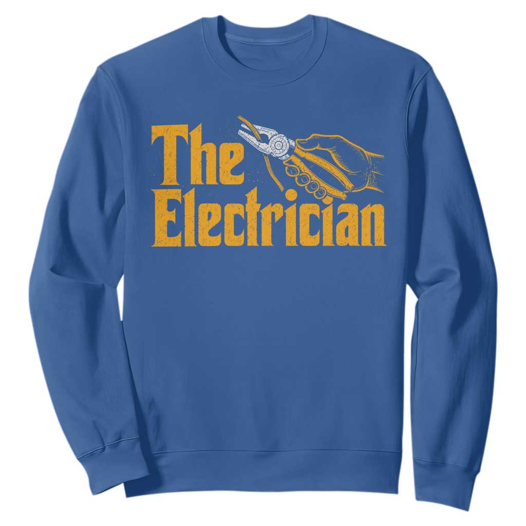 The Electrician Sweatshirt Vintage Wire Stripper Pliers Graphic