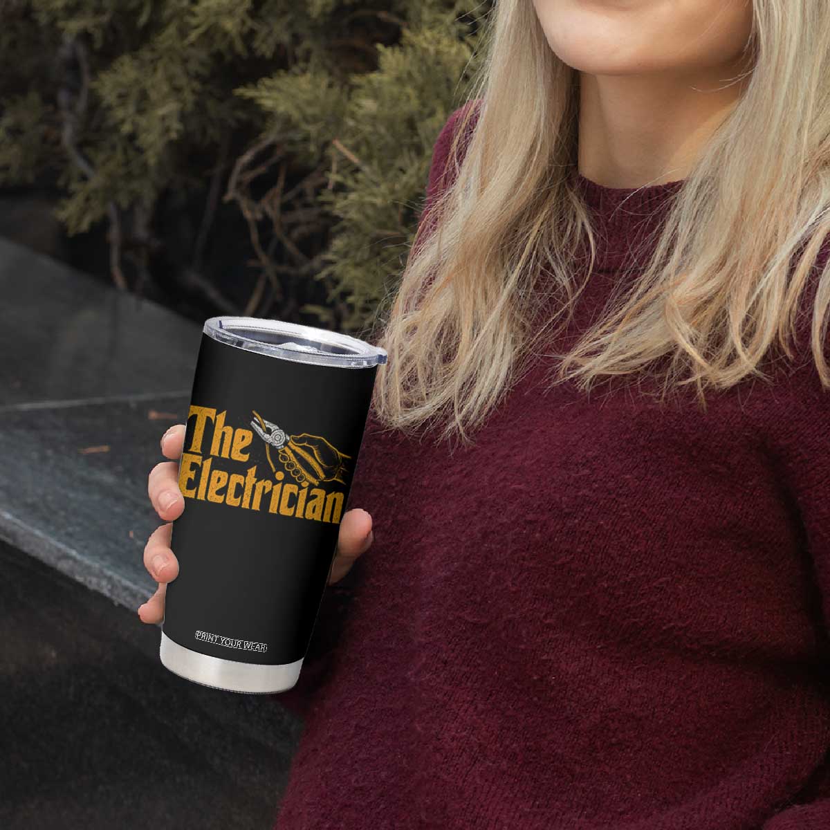 The Electrician Tumbler Cup Vintage Wire Stripper Pliers Graphic