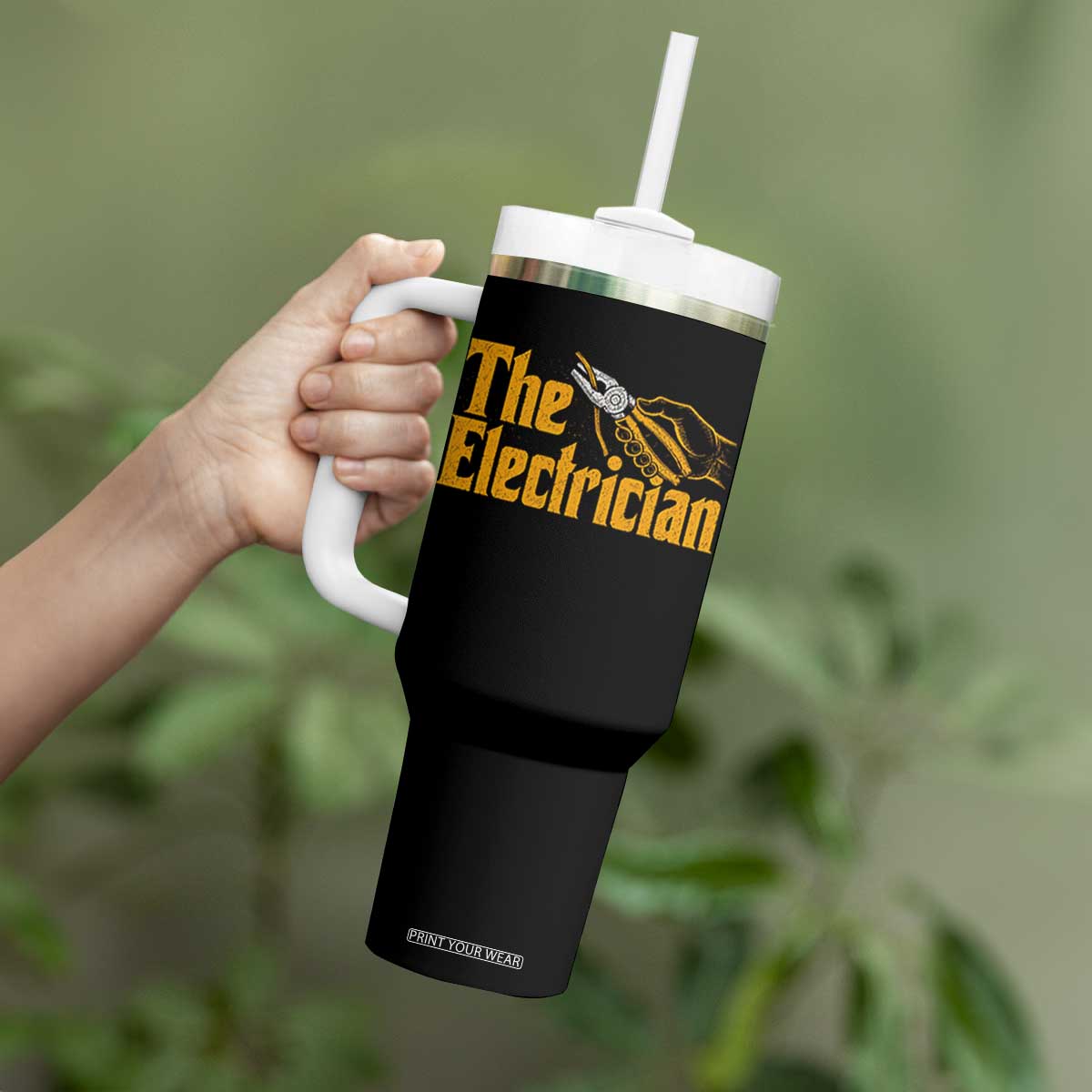 The Electrician Tumbler With Handle Vintage Wire Stripper Pliers Graphic