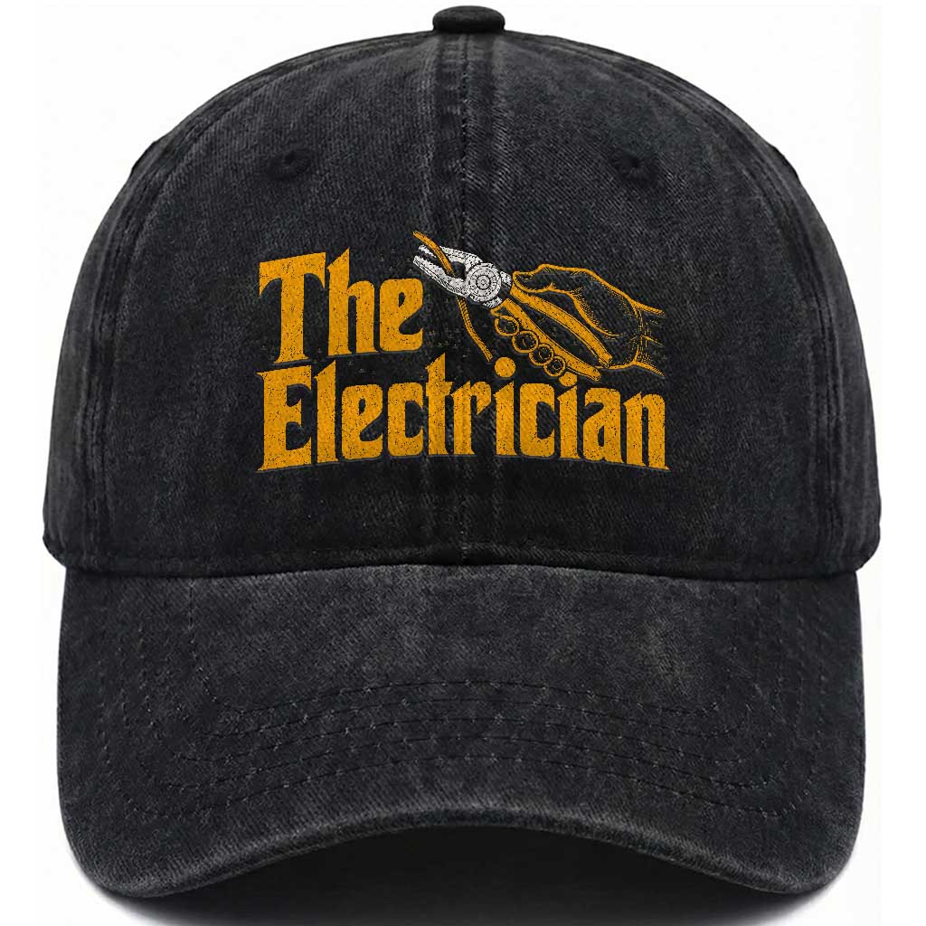 The Electrician Washed Cotton Baseball Cap Vintage Wire Stripper Pliers Graphic TS10 Print Your Wear