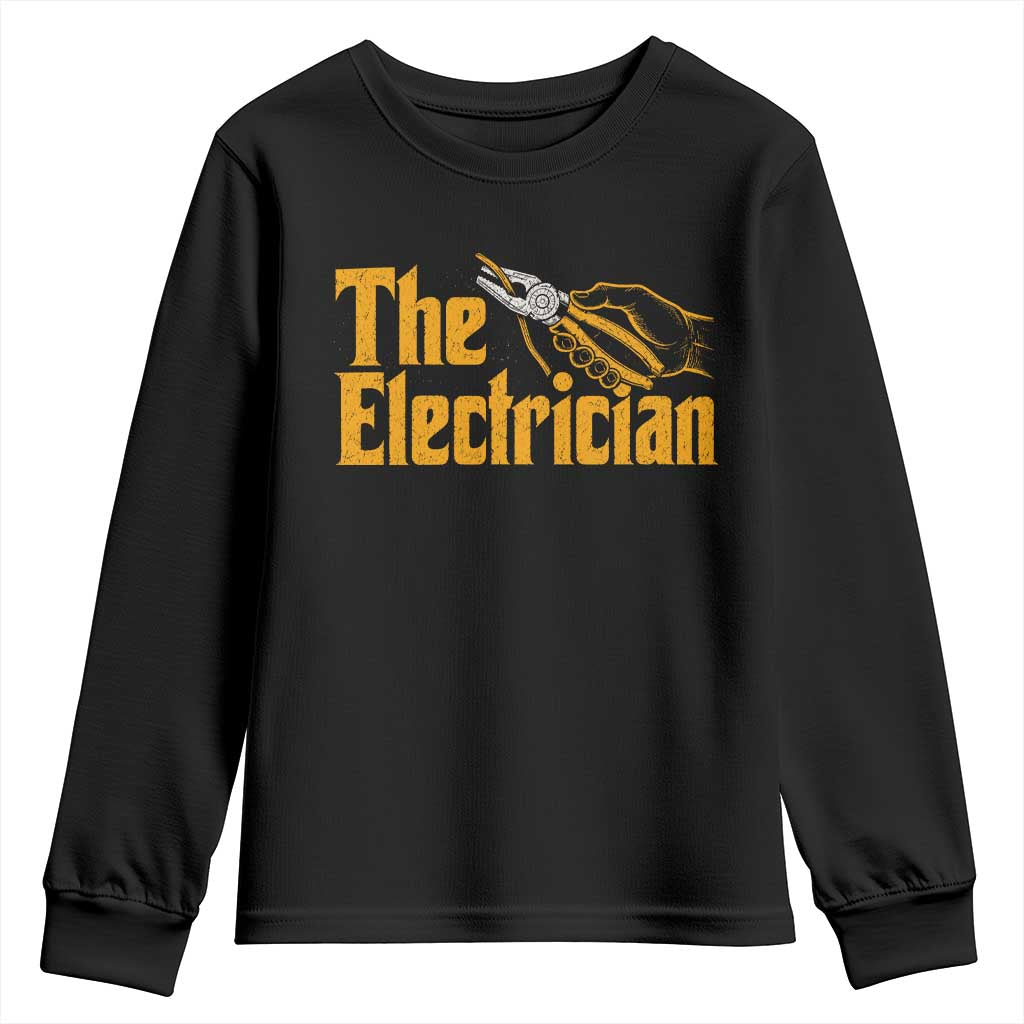 The Electrician Youth Sweatshirt Vintage Wire Stripper Pliers Graphic TS10 Black Print Your Wear