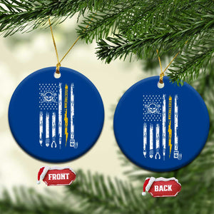Electrician US Flag Ceramic Ornament Tools for Electricians Skull Lightning Graphic
