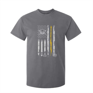 Electrician US Flag T Shirt For Kid Tools for Electricians Skull Lightning Graphic