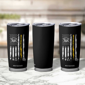 Electrician US Flag Tumbler Cup Tools for Electricians Skull Lightning Graphic