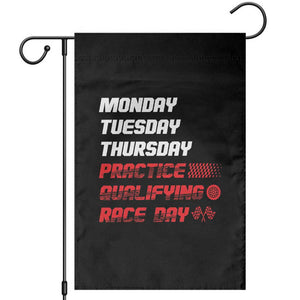 Monday Tuesday Thursday Practice Qualifying Race Day Garden Flag TS10 Black Print Your Wear