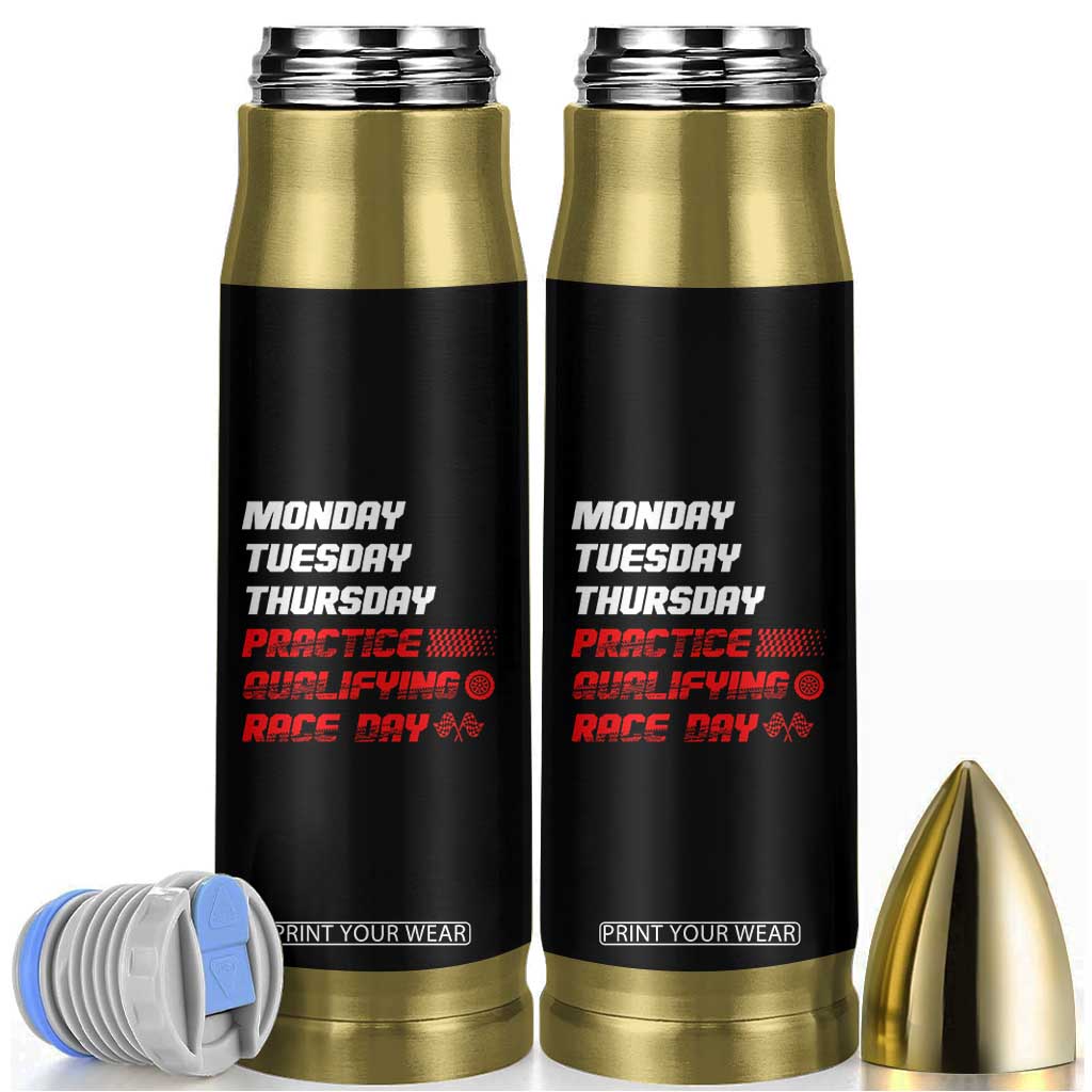 Monday Tuesday Thursday Practice Qualifying Race Day Bullet Tumbler TS10 Black Print Your Wear