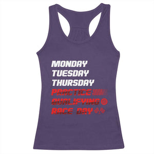 Monday Tuesday Thursday Practice Qualifying Race Day Racerback Tank Top TS10 Purple Print Your Wear