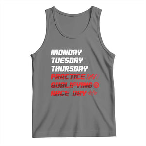 Monday Tuesday Thursday Practice Qualifying Race Day Tank Top TS10 Black Heather Print Your Wear