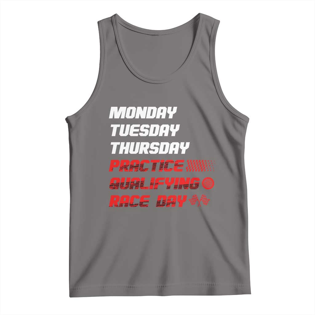Monday Tuesday Thursday Practice Qualifying Race Day Tank Top TS10 Deep Heather Print Your Wear