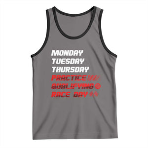 Monday Tuesday Thursday Practice Qualifying Race Day Tank Top TS10 Deep Heather Black Print Your Wear
