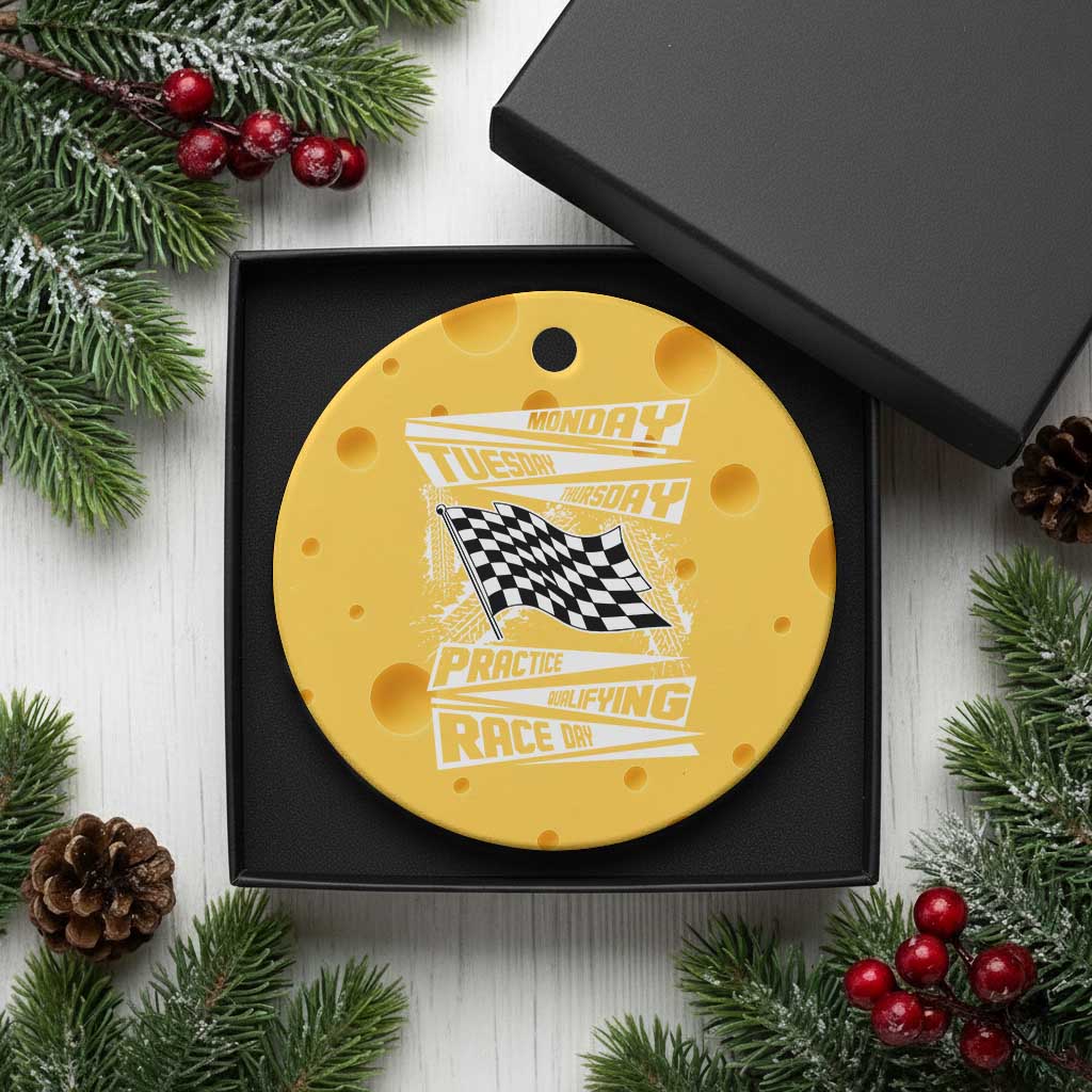 Monday Tuesday Thursday Practice Qualifying Race Day Ceramic Ornament Retro Vintage Watercolors Checkered Flag TS10 1pc Yellow Cheese Print Your Wear