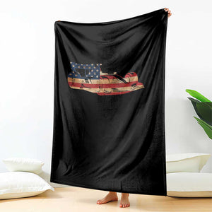 Racing Car Throw Blanket Retro Style Vintage American Flag TS10 Print Your Wear