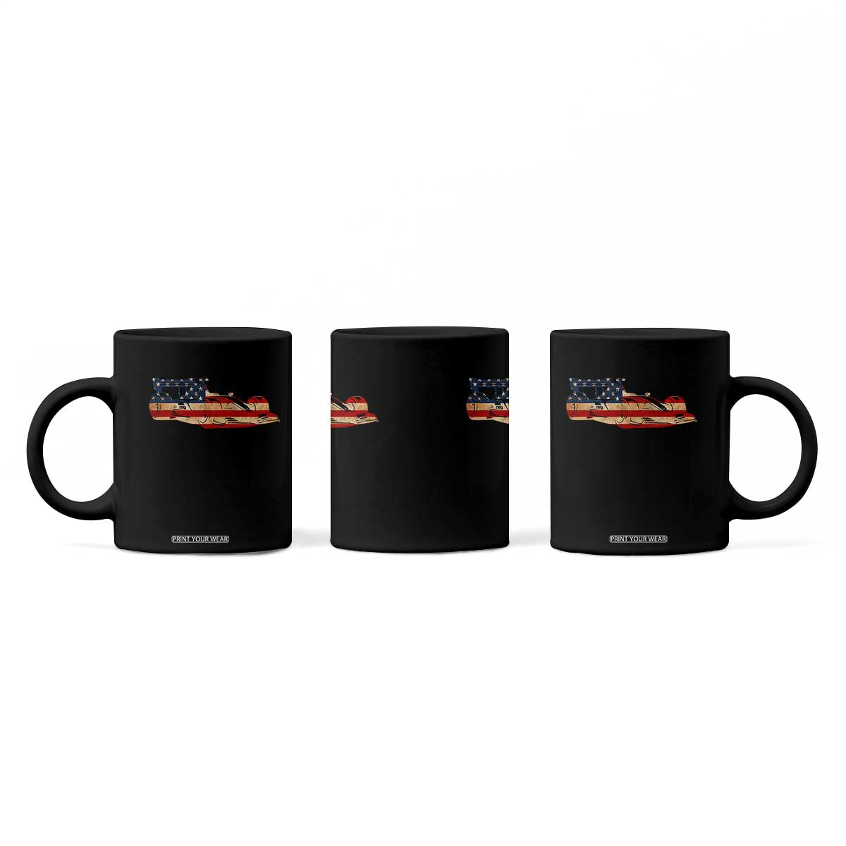 Racing Car Coffee Mug Retro Style Vintage American Flag TS10 Print Your Wear