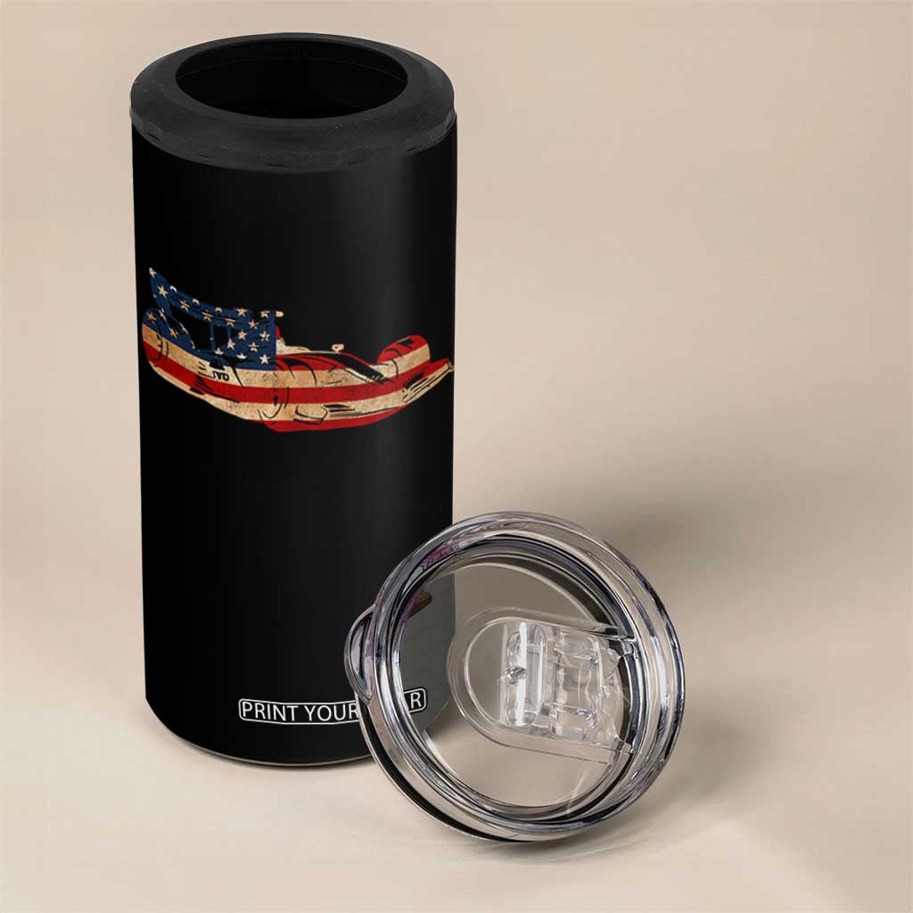 Racing Car 4 in 1 Can Cooler Tumbler Retro Style Vintage American Flag TS10 Print Your Wear