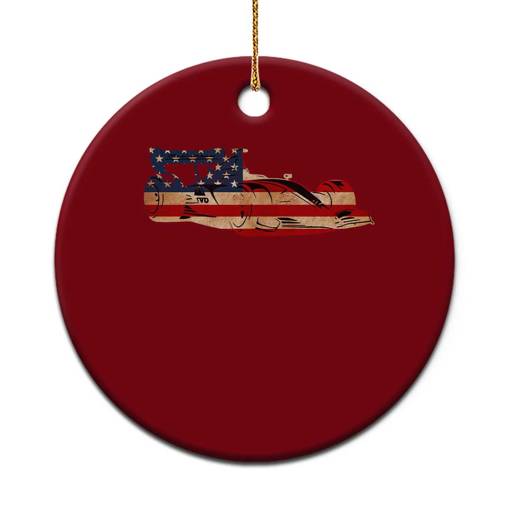 Racing Car Ceramic Ornament Retro Style Vintage American Flag TS10 1pc Red Print Your Wear