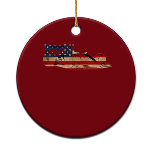 Racing Car Ceramic Ornament Retro Style Vintage American Flag TS10 1pc Red Print Your Wear