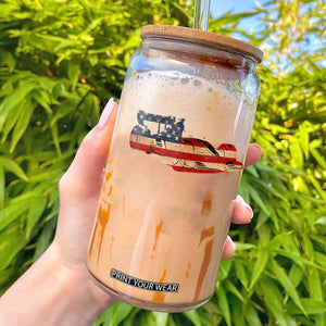 Racing Car Glass Can Retro Style Vintage American Flag TS10 Black Print Your Wear