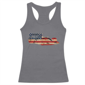 Racing Car Racerback Tank Top Retro Style Vintage American Flag TS10 Charcoal Print Your Wear