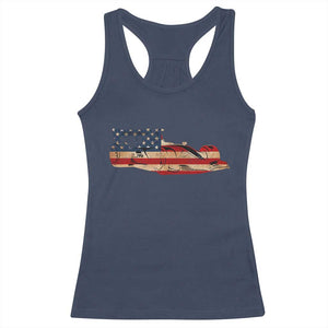 Racing Car Racerback Tank Top Retro Style Vintage American Flag TS10 Navy Print Your Wear