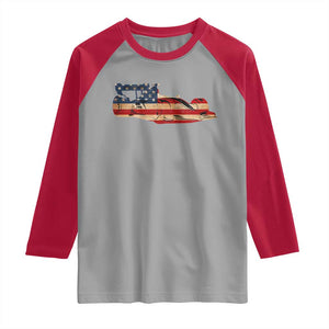 Racing Car Raglan Shirt Retro Style Vintage American Flag TS10 Sport Gray Red Print Your Wear