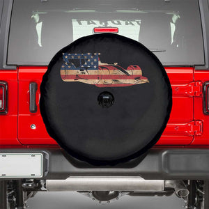 Racing Car Spare Tire Cover Retro Style Vintage American Flag TS10 Black Print Your Wear