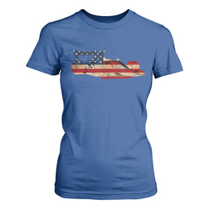 Racing Car T Shirt For Women Retro Style Vintage American Flag TS10 Royal Blue Print Your Wear
