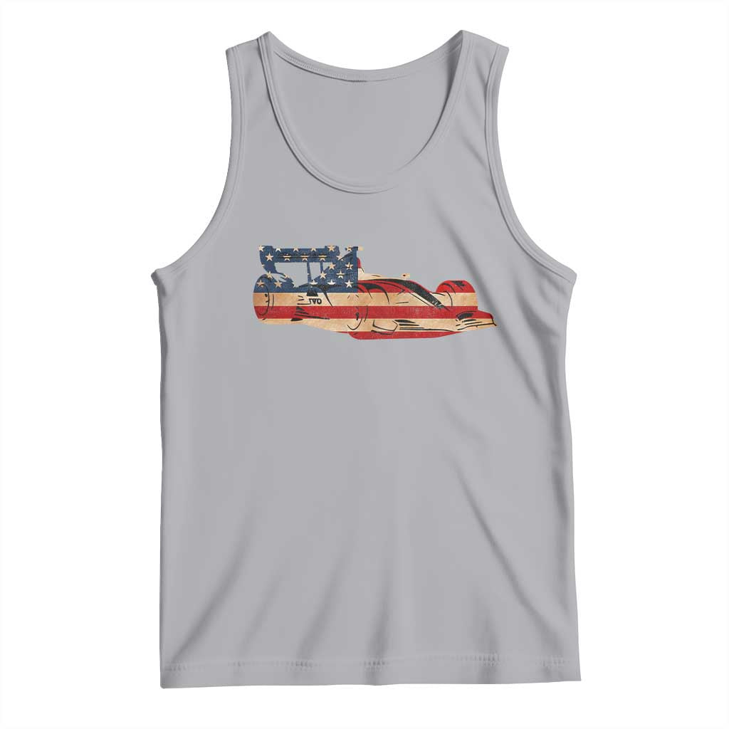 Racing Car Tank Top Retro Style Vintage American Flag TS10 Athletic Heather Print Your Wear