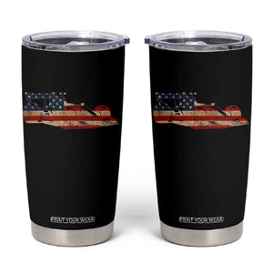 Racing Car Tumbler Cup Retro Style Vintage American Flag TS10 Black Print Your Wear