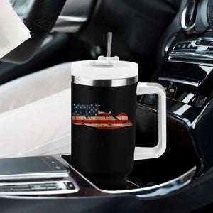 Racing Car Tumbler With Handle Retro Style Vintage American Flag TS10 Print Your Wear