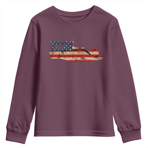 Racing Car Youth Sweatshirt Retro Style Vintage American Flag TS10 Maroon Print Your Wear