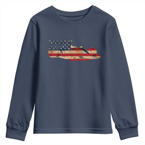 Racing Car Youth Sweatshirt Retro Style Vintage American Flag TS10 Navy Print Your Wear