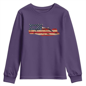 Racing Car Youth Sweatshirt Retro Style Vintage American Flag TS10 Purple Print Your Wear