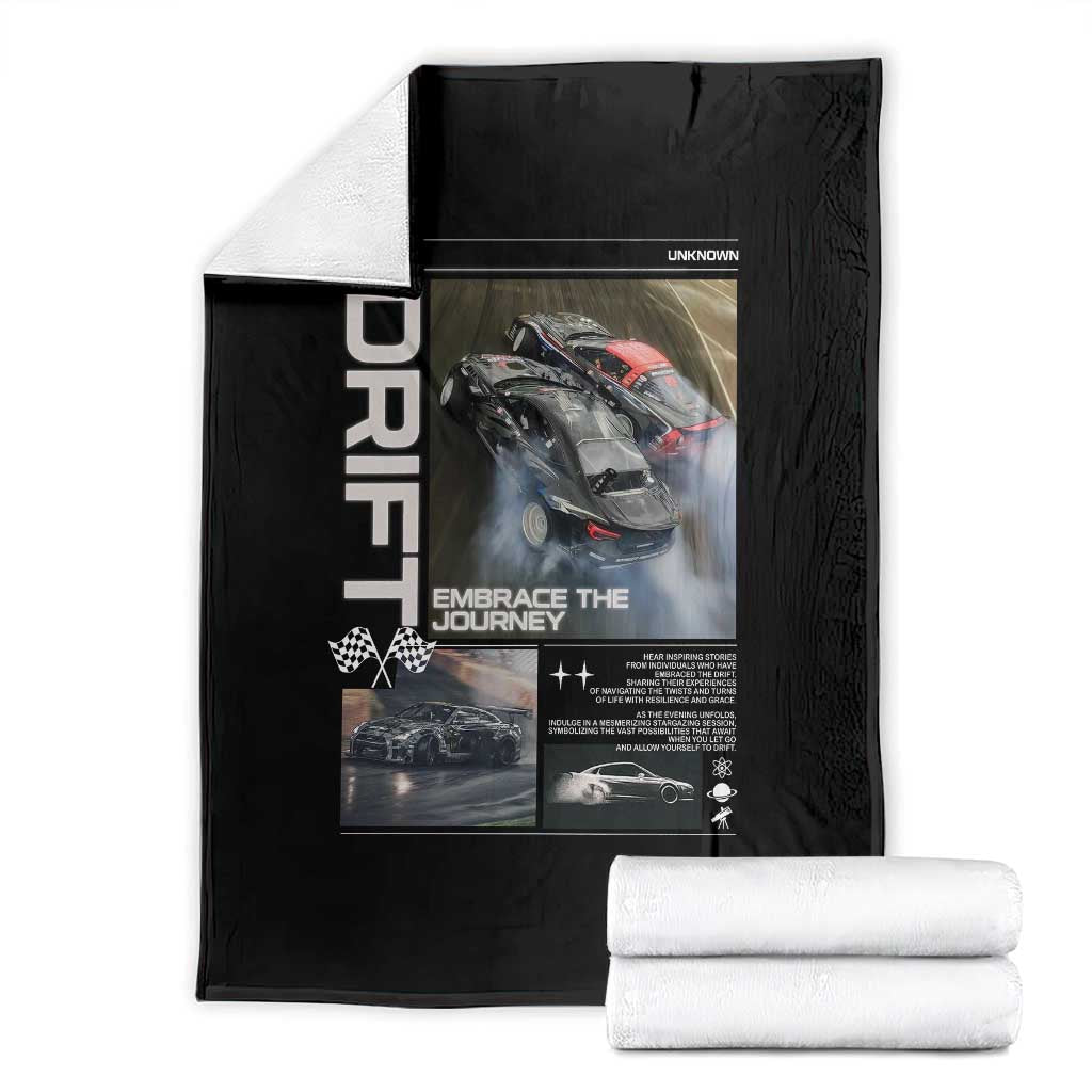 Vintage Japanese Drift Race Car Throw Blanket Cool Retro Vintage JDM Tokyo Japan Drifting TS10 Black Print Your Wear