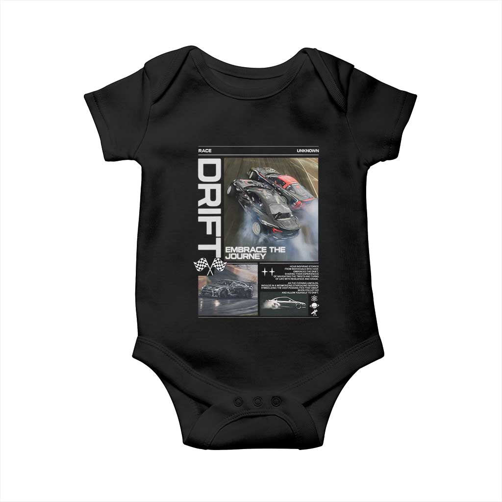 Vintage Japanese Drift Race Car Baby Onesie Cool Retro Vintage JDM Tokyo Japan Drifting TS10 Black Print Your Wear