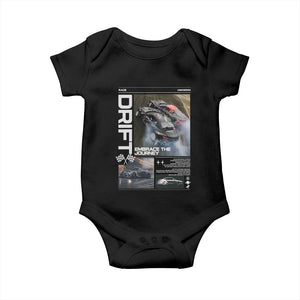 Vintage Japanese Drift Race Car Baby Onesie Cool Retro Vintage JDM Tokyo Japan Drifting TS10 Black Print Your Wear